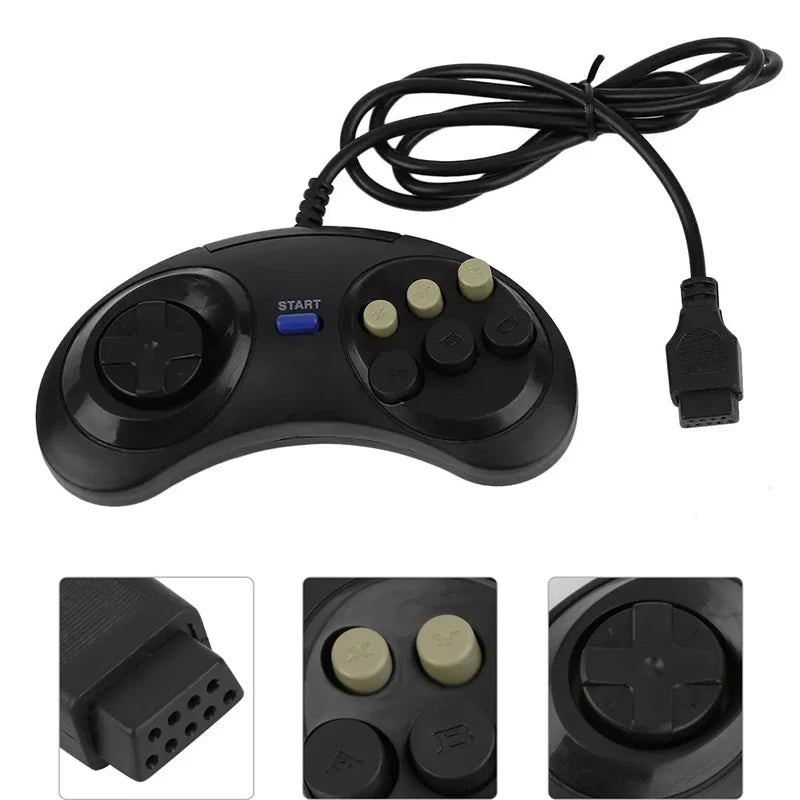 Handle Game Controller Classic Wired 6 Buttons For 16 Bit SEGA MD2 PC MAC Mega Drive Gaming Accessories Universal Remote Control