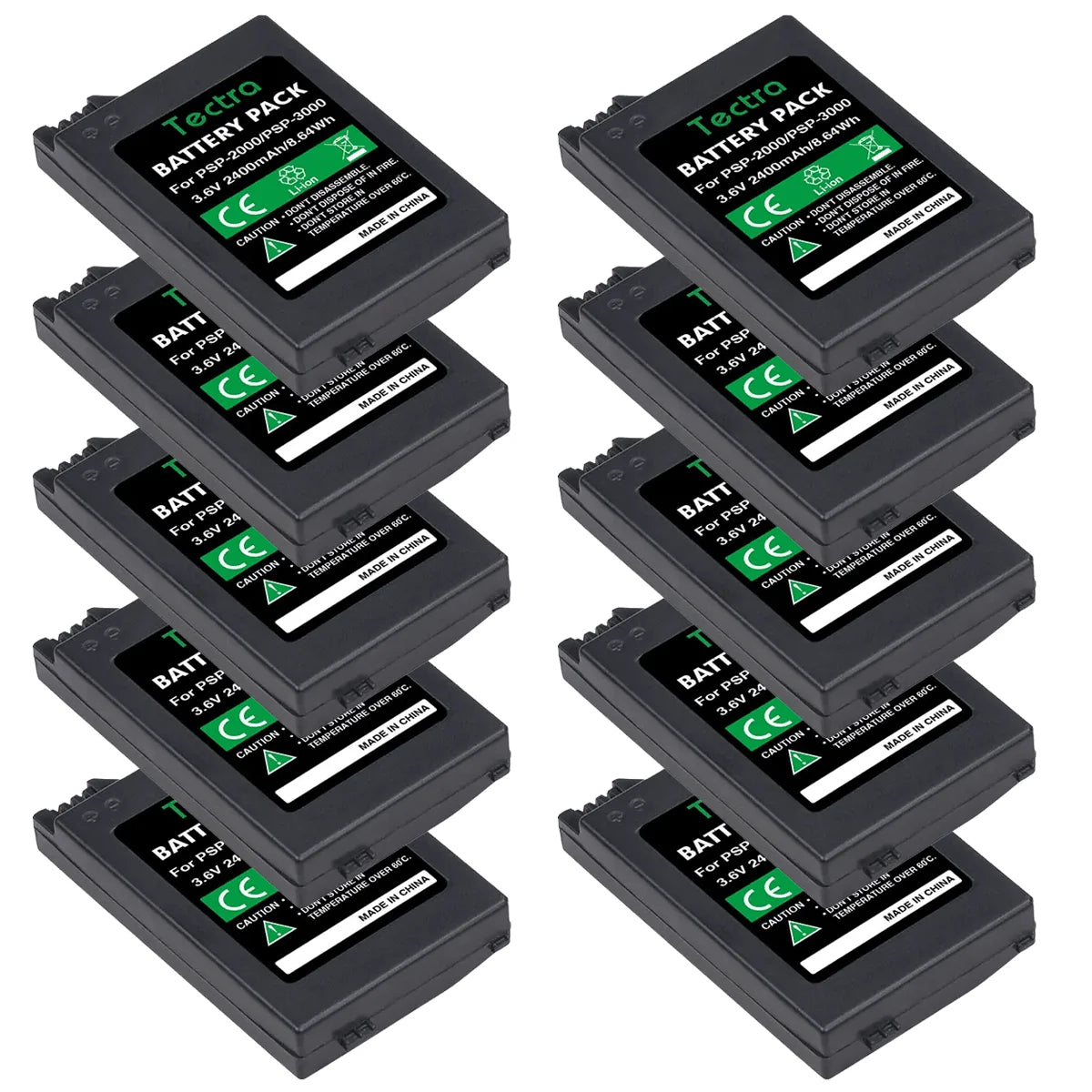 10Pcs 2400mAh 3.6V Replacement PSP-3000 Battery for Sony PSP-2000 PSP-3002 PSP-S110 Gamepad For PlayStation Portable Controller