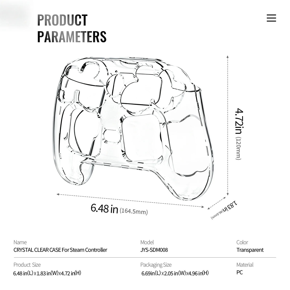 Transparent PC Hard Case for Steam Controller 2 Crystal Clear Full Protective Cover Anti-Scratch Gaming Controller Accessories