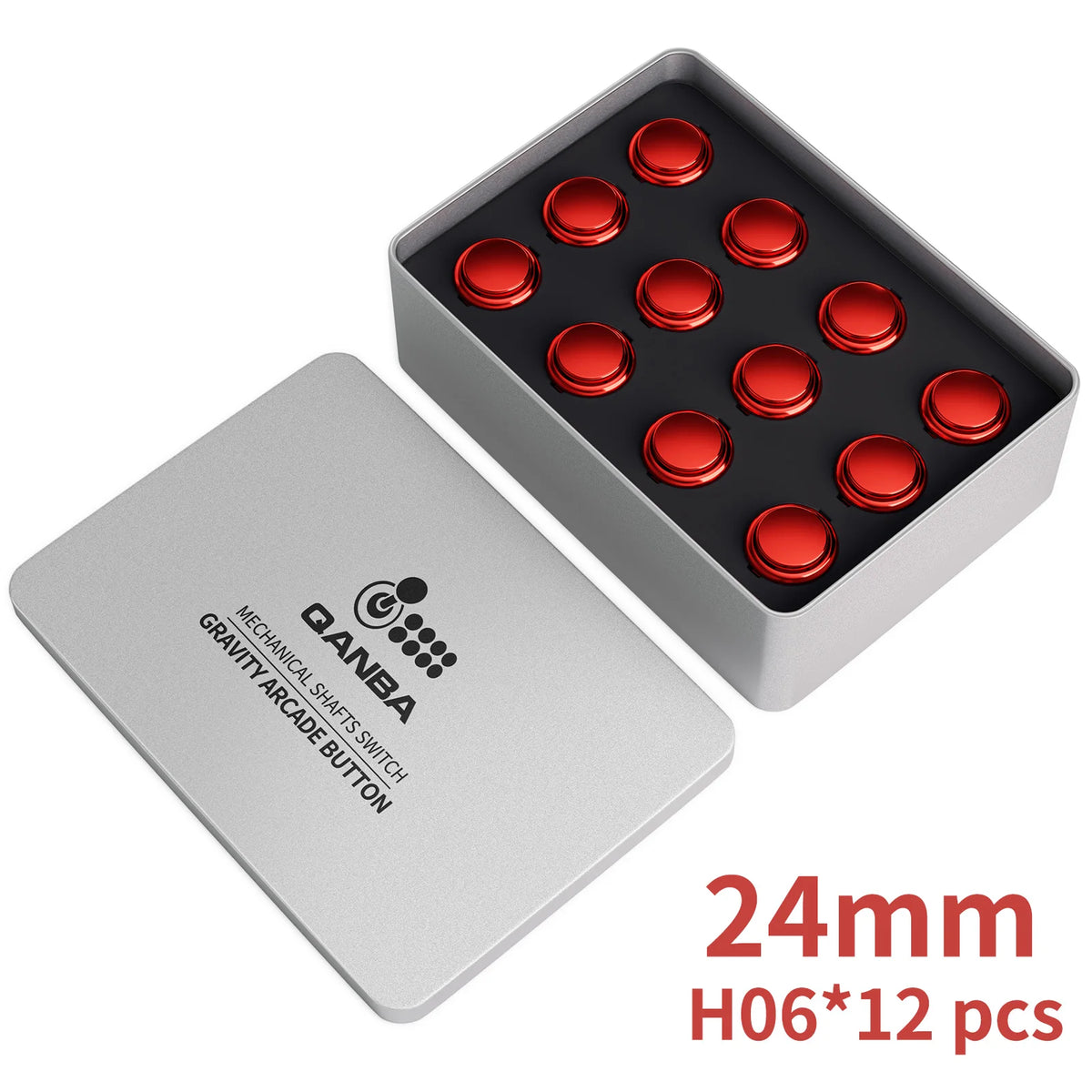 QANBA Gravity KS Arcade Buttons Metallic Color 24mm Mechanical Pushbutton Switch Plated Buttons DIY Parts