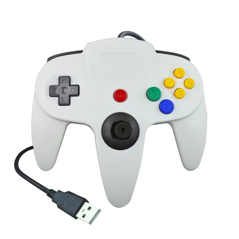 Wired USB Game Controller N64 Shape Gamepad Classic N64 Style Joystick for PC Computer Retro Video Game Playing Plug and Play
