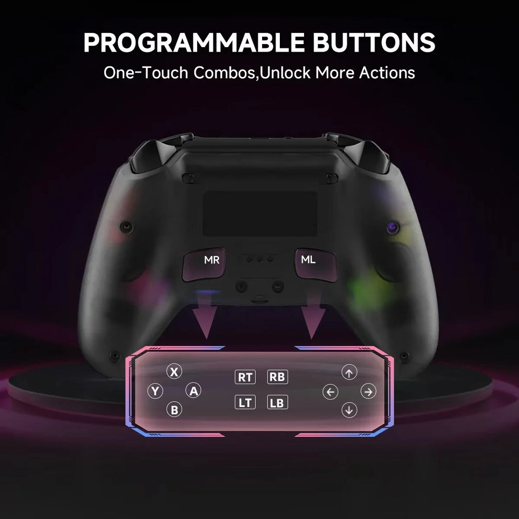 HG-04D Transparent Wireless PS5 Controller, Hall Triggers, BT 5.3