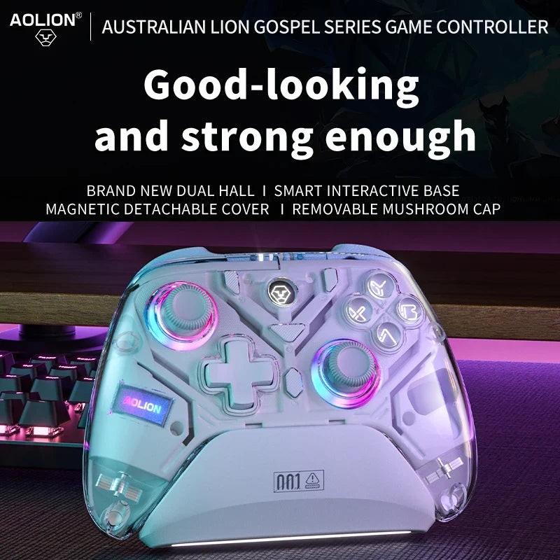 Aolion K10 RGB Wireless Controller, Charging Dock, Hall Effect