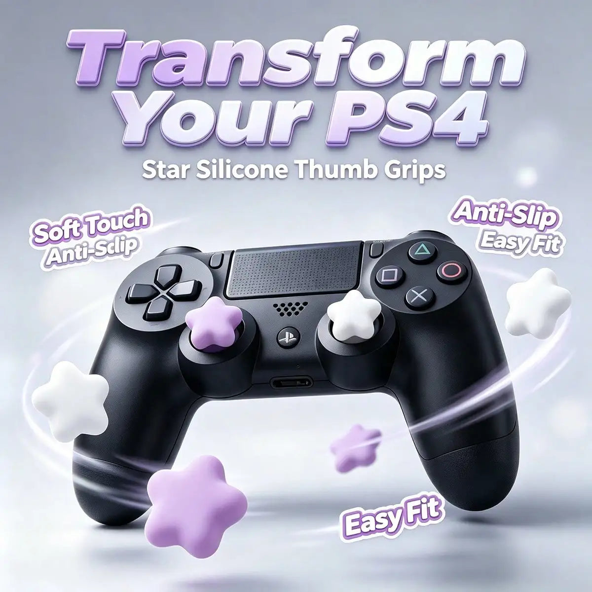 PCS Cute 3D Star Silicone Thumb Grip Caps, Joystick Protective Cover Compatible With Switch 2/Switch OLED/, P4, P5, Controller, Soft Anti-slip Game Console Joycon Accessories