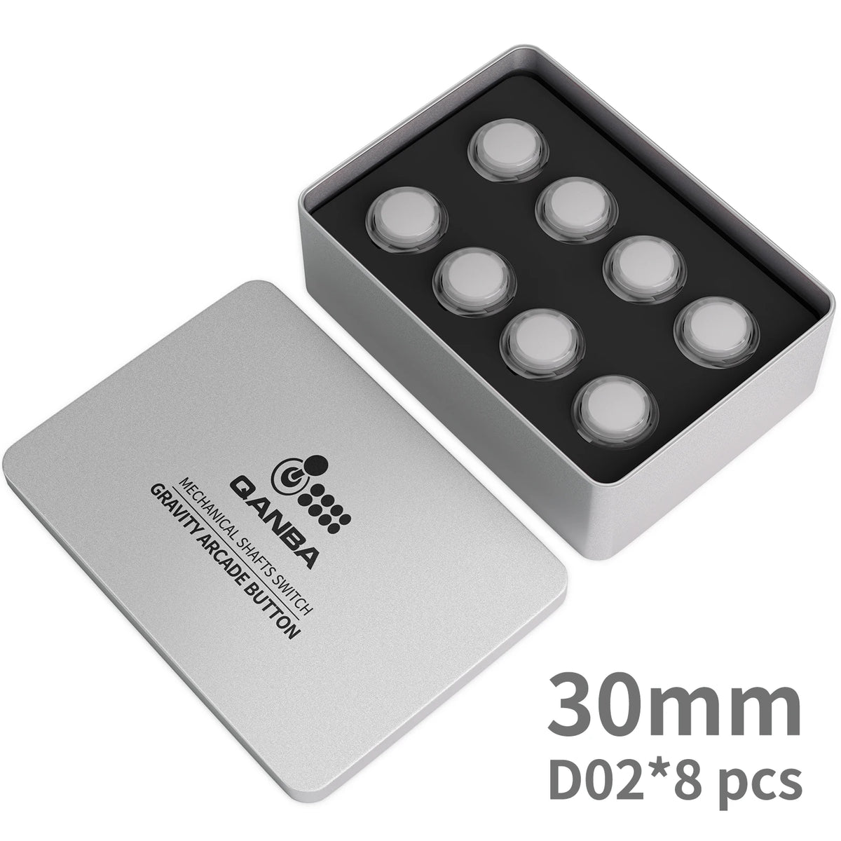 QANBA Gravity KS Arcade Buttons Mechanical Shafts Silent Pushbutton 30mm 24mm Snap-In Arcade Sticks DIY Parts (Boxed）