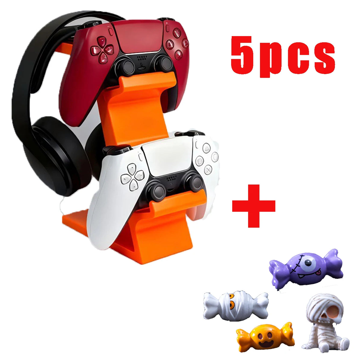 3D Printed Game Controller Headphone Integrated Stand Universal Standing Stand for PS4/PS5/XBOX Controller Headphone