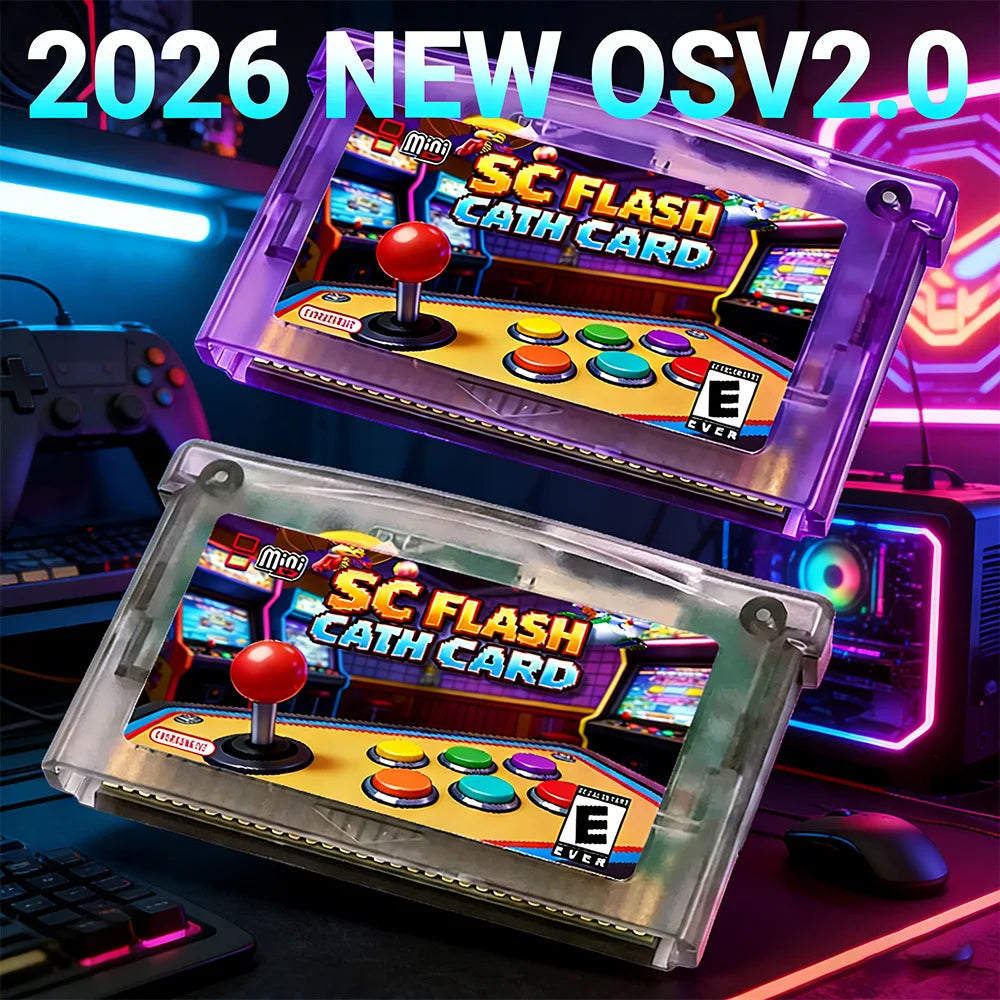 SC OSV2.0 Flash Card for NDS/GBA, 5000 in 1, Optional 8GB TF Card