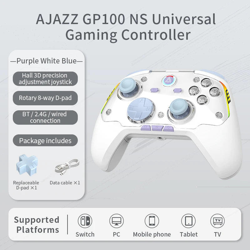 Ajazz GP100 NS Tri-Mode Hall Effect Controller for Switch & PC