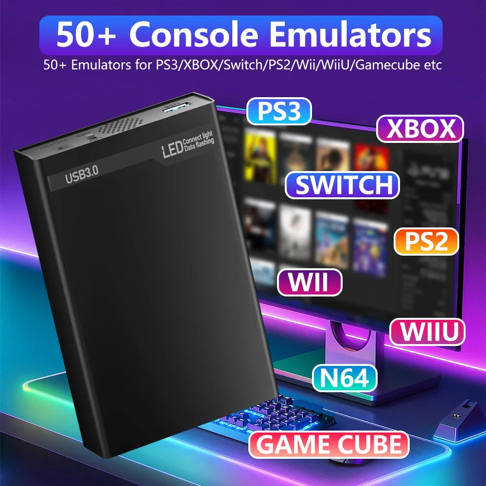 Mix 500G Preloaded Gaming HDD for PC, 38200+ Games