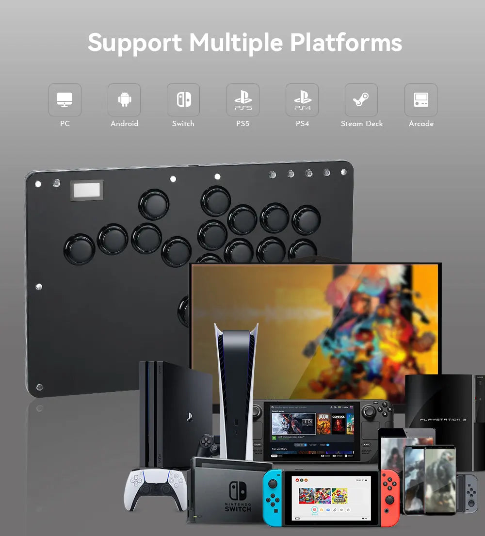 Haute42 Joystick Arcade Leverless Controller Hitbox Fightstick For PC/ Ps4 / Ps5/Steam Fight Stick Arcade Hitbox Controller