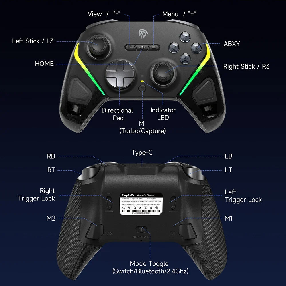 EasySMX D10 TMR Stick Wireless Gamepad for PC, Switch, Steam