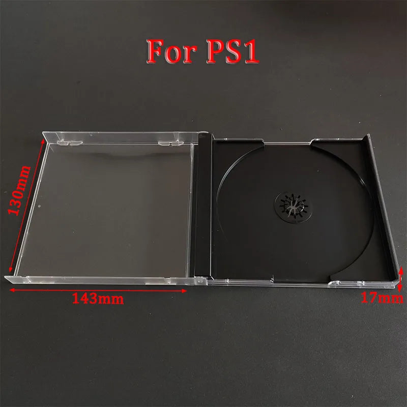 1PC For PS1 PlayStation 1 High Quality Game Disc Storage Shell Cover Transparent Plastic Single Disc Storage Bracket Box Case