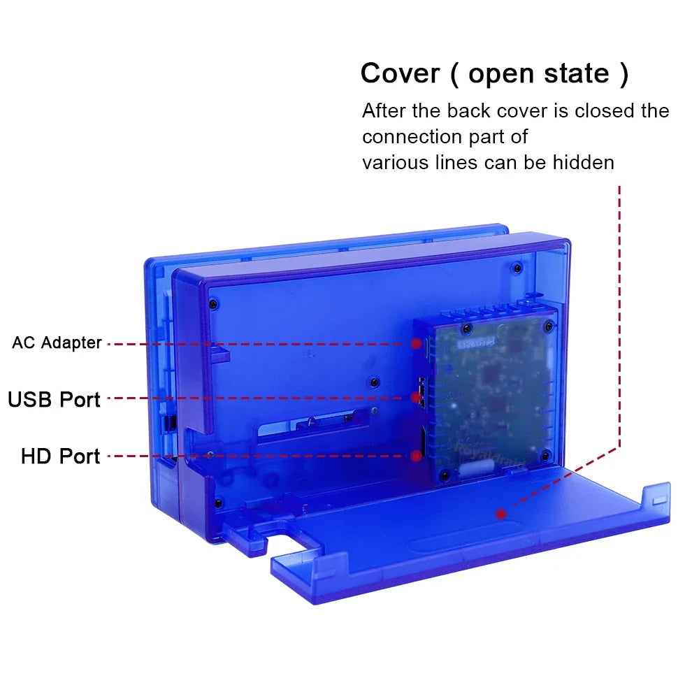 Transparent For Switch Charging Dock HDMI-Compatible TV Dock Charger Station Stand For NS Switch TV DOCK Charging Base