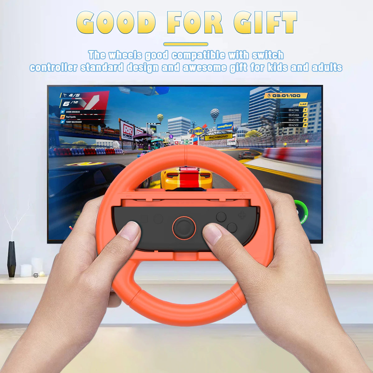 Steering Wheel Grip for Nintendo Switch 1/2, Racing 2Pcs/Set