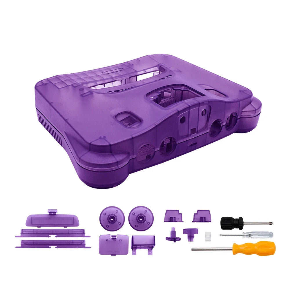 Plastic Shell for N64 Console, Translucent Case for Nintendo 64 Housing, Transparent Game Box Shell