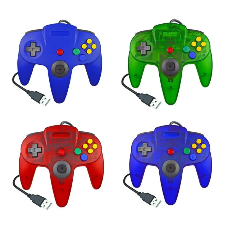 Wired USB Game Controller N64 Shape Gamepad Classic N64 Style Joystick for PC Computer Retro Video Game Playing Plug and Play