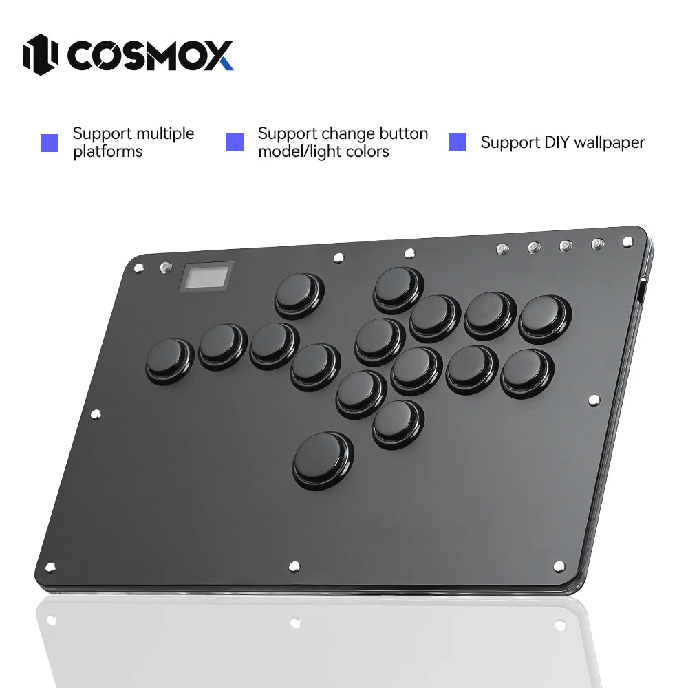 Haute42- COSMOX Fighting Hitbox Gaming Joystick For PC/PS3/PS4/PS5 Switch Steam Leverless Controller Rims Rim Button Rim