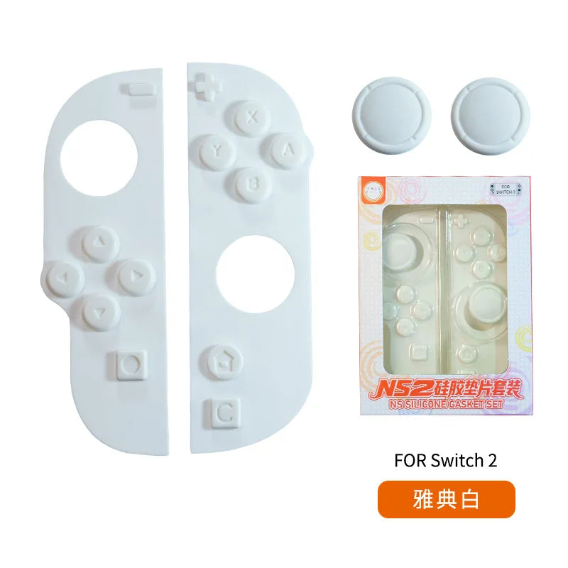 Silicone Gasket Set Compatible with Switch 2, Soft Button Pad Controller Grip Kit, Anti-Slip Joystick Cover for Controller