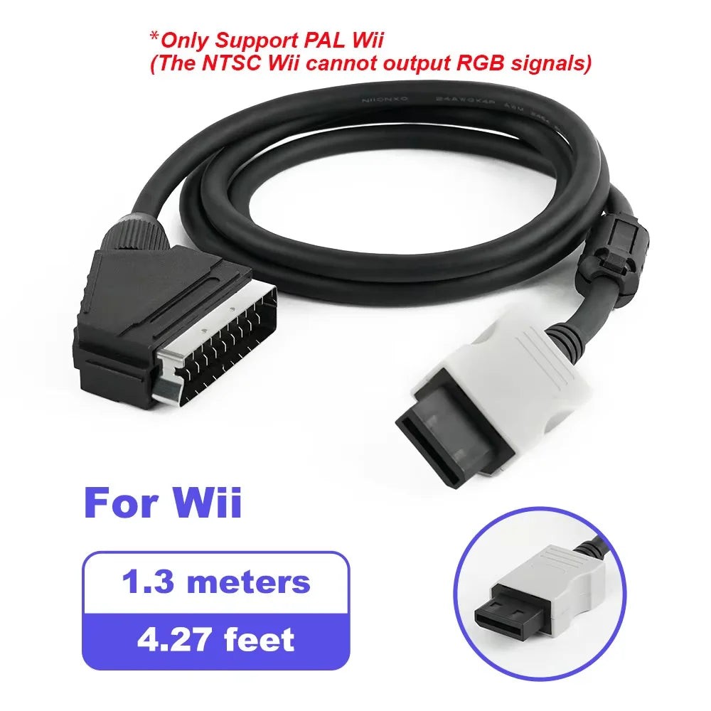 RGB SCART Cable for Saturn, 1.3m Composite Video On SYNC