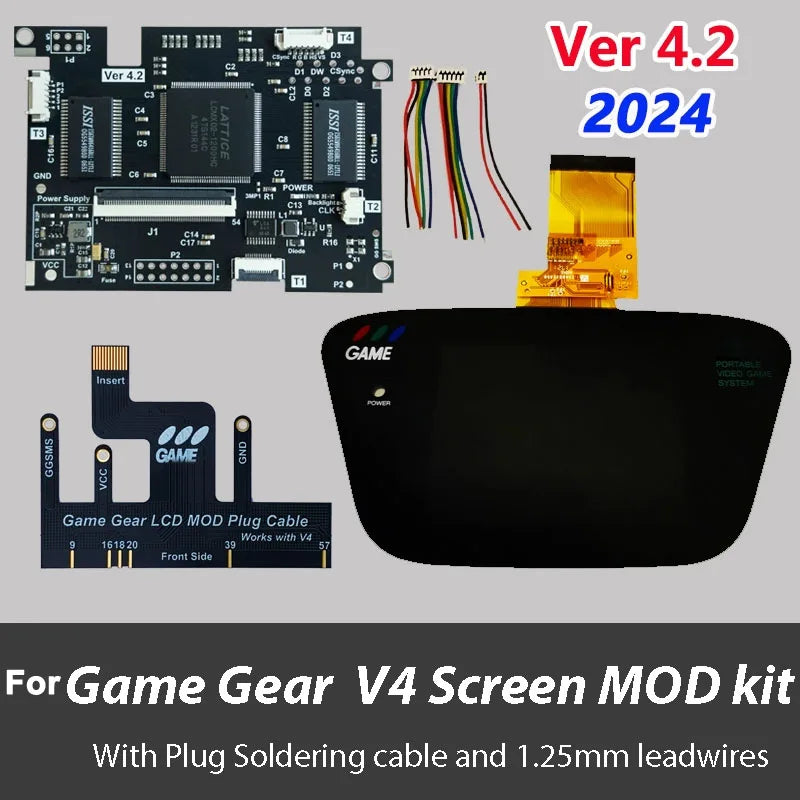 For SEGA Game Gear GG Console V4.2 LCD Screen HighLit Full Display VGA Out Mod Highlight Adjustable Brightness LCD Kits
