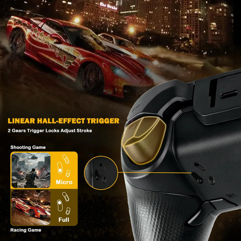 VGBUS Hall Effect Controller with LCD Screen for Switch & PS4