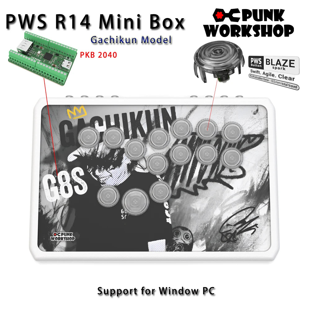 Punk Workshop PWS R14 Gachikun Leverless Controller, PC/PS5
