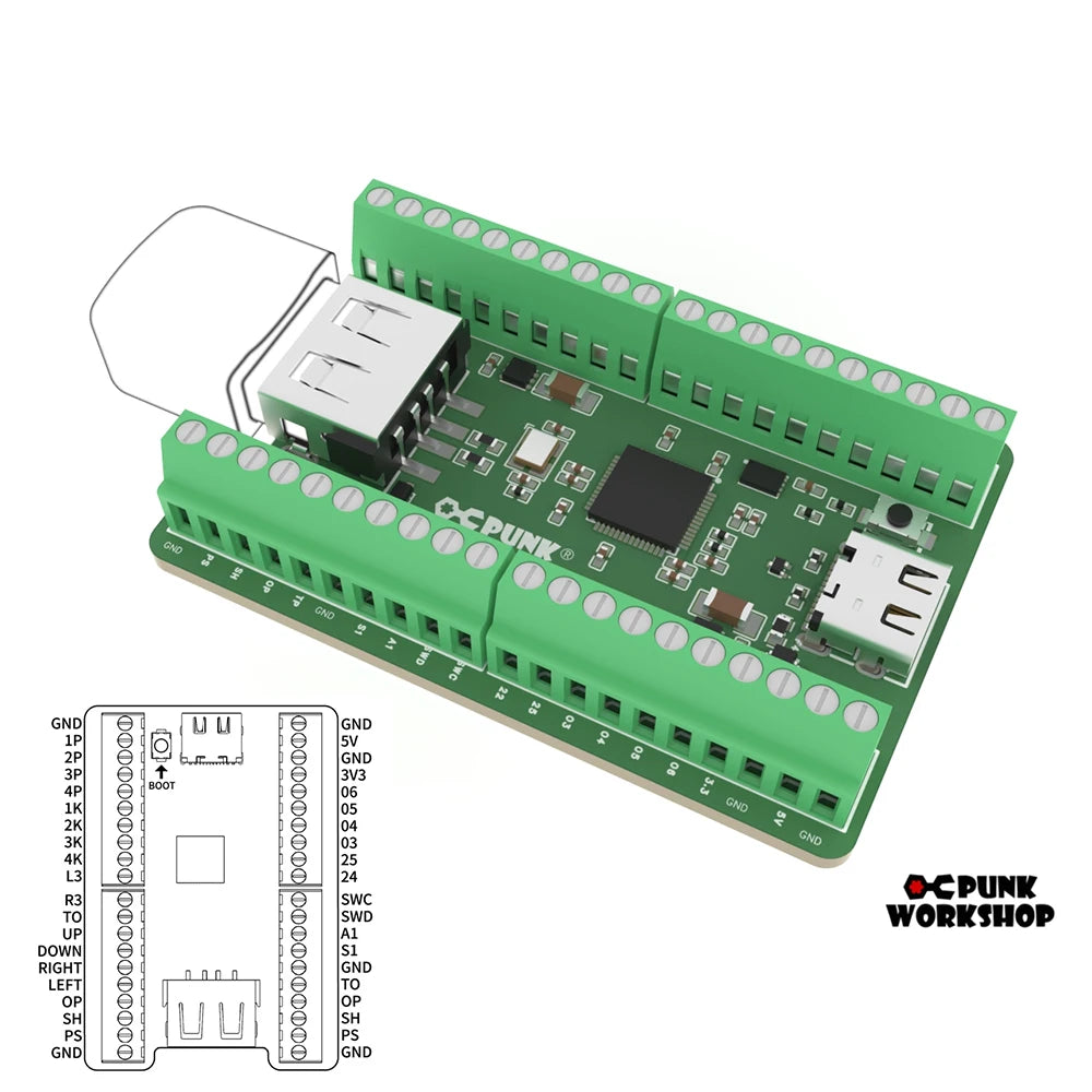 Punk Workshop Ultra BOX HitBox Controller SOCD Supported Fighting Stick for PC with PKB 2040 PWS V1 Mechanical Buttons