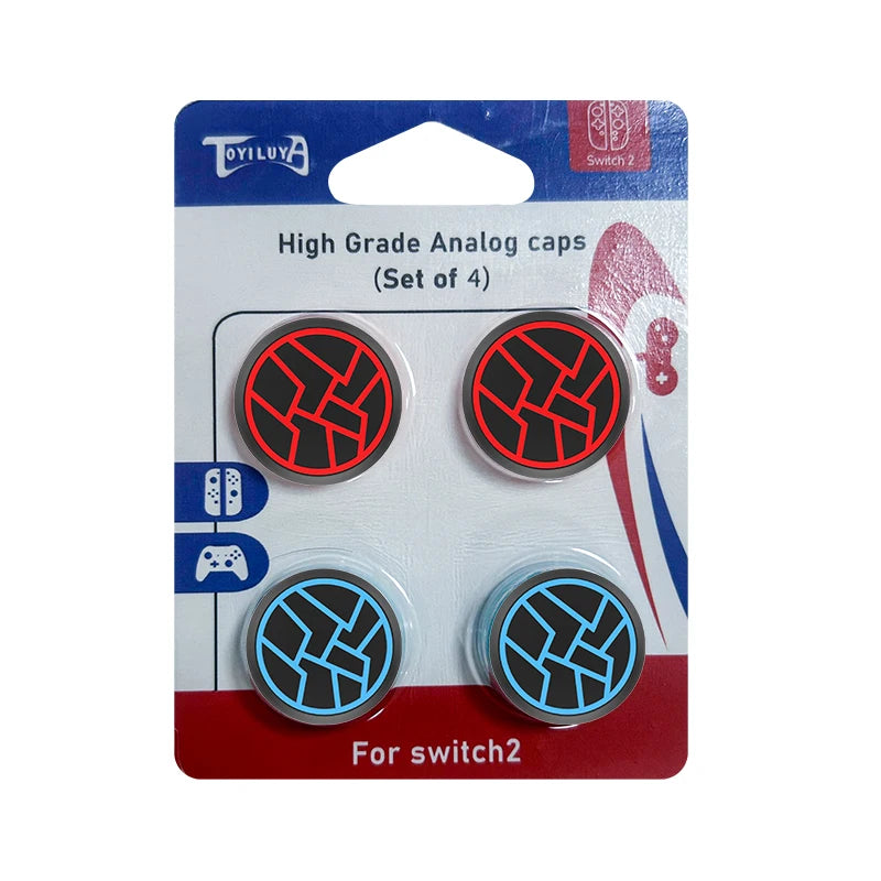 PS4 PS5 Switch 2 4x Silicone Thumbstick Grip Caps, Rubber Skin