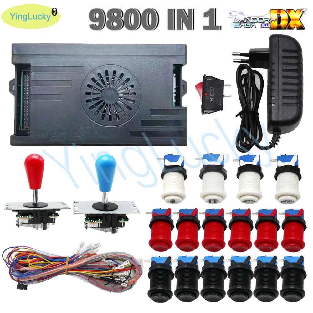 9800 In 1 Arcade Kit Pandora Saga Box DX2 Arcade Buttons Mame 5 Pin Joystick American Style Push Button Arcade Game Console