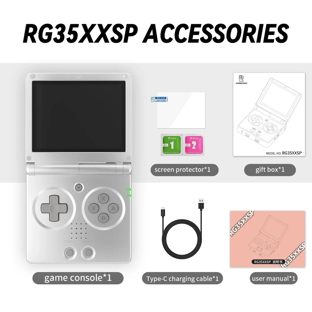 ANBERNIC RG35XXSP Flip Retro Handheld, 3.5 Inch IPS, 64G 5K Games