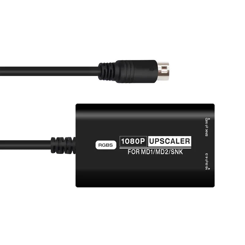 RGBS Upscaler For SEGA MD1 MD2 SNK Game Console 1080P HDMI Converter Adapter with 16:9/4:3 Aspect Ratio Switch