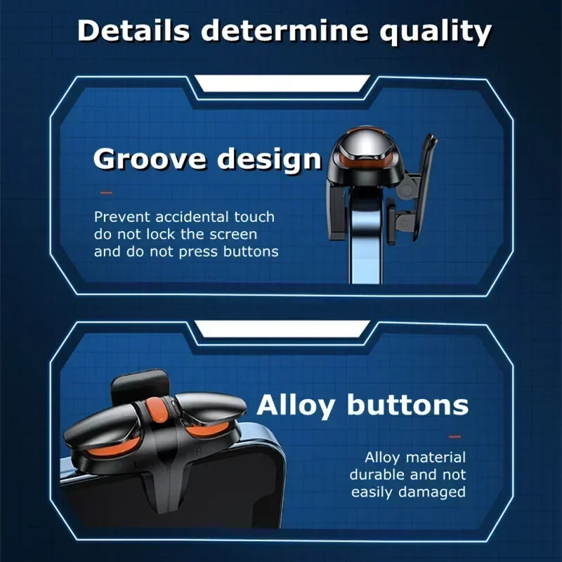 JS68 Mobile Phone 4 Finger Game Trigger for PUBG, iOS and Android