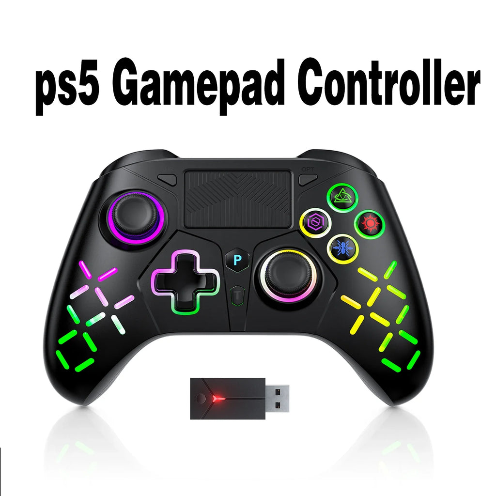 Bonacell Wireless Controller for PS5 PS4 PS3 PC Switch with RGB