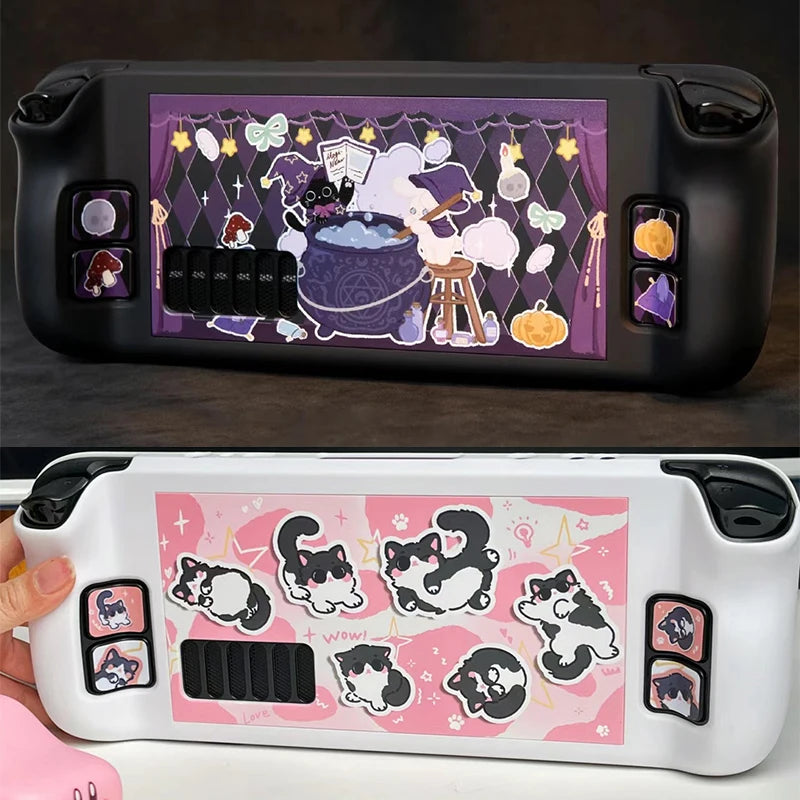 Steam Deck/OLED Magic Milk Cat Hard PC Case, Non-Slip Cover