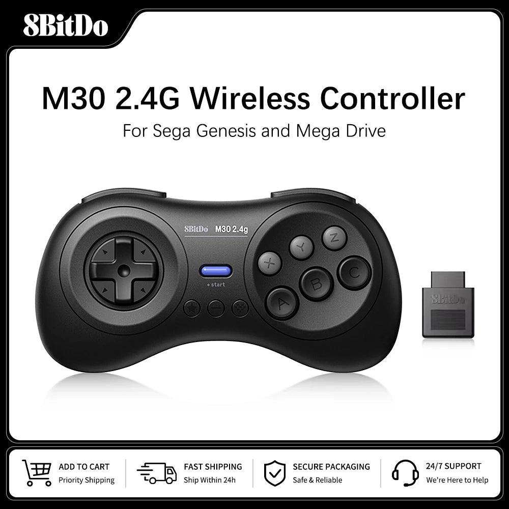 8BitDo M30 2.4G Wireless Gamepad for Sega Genesis & Mega Drive