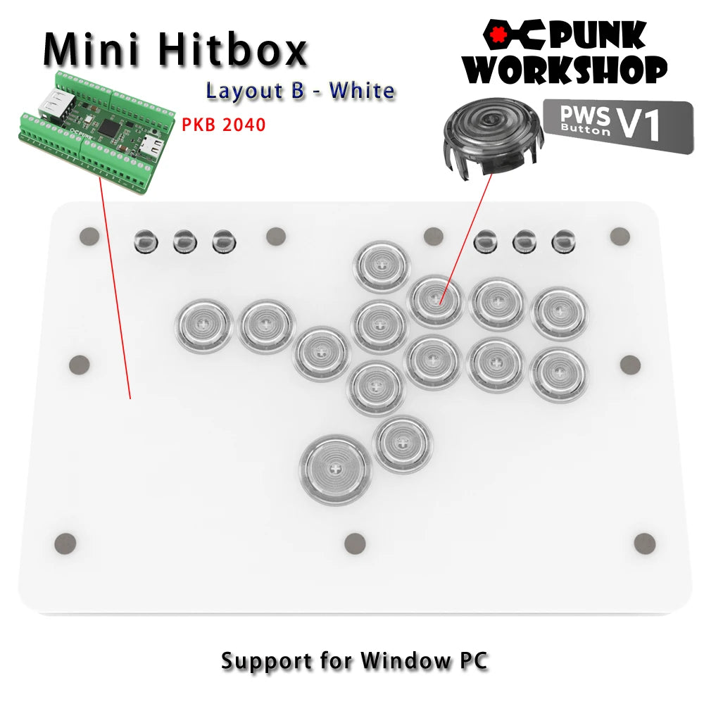 Punk Workshop Mini Hitbox V3 SOCD Fighting Stick for Switch/PC