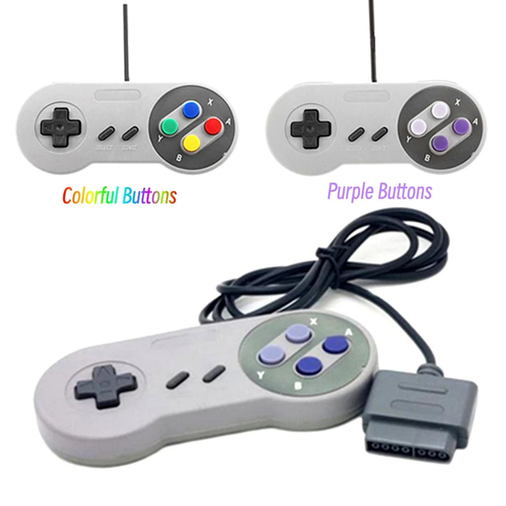 SFC/SNES Replacement Controller Gamepad, Purple Colorful Buttons