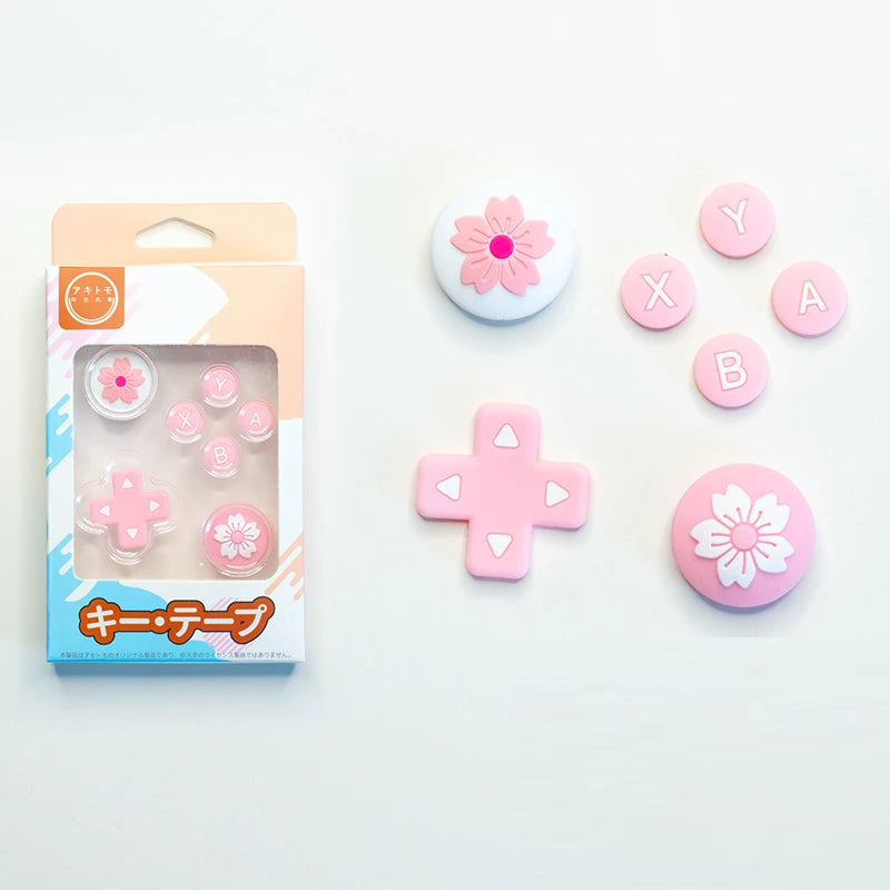 Silicone Soft D-pad Cross Direction Button ABXY Key Sticker Skin Case For Switch Lite Thumb Stick Grip Cap Cover Protector