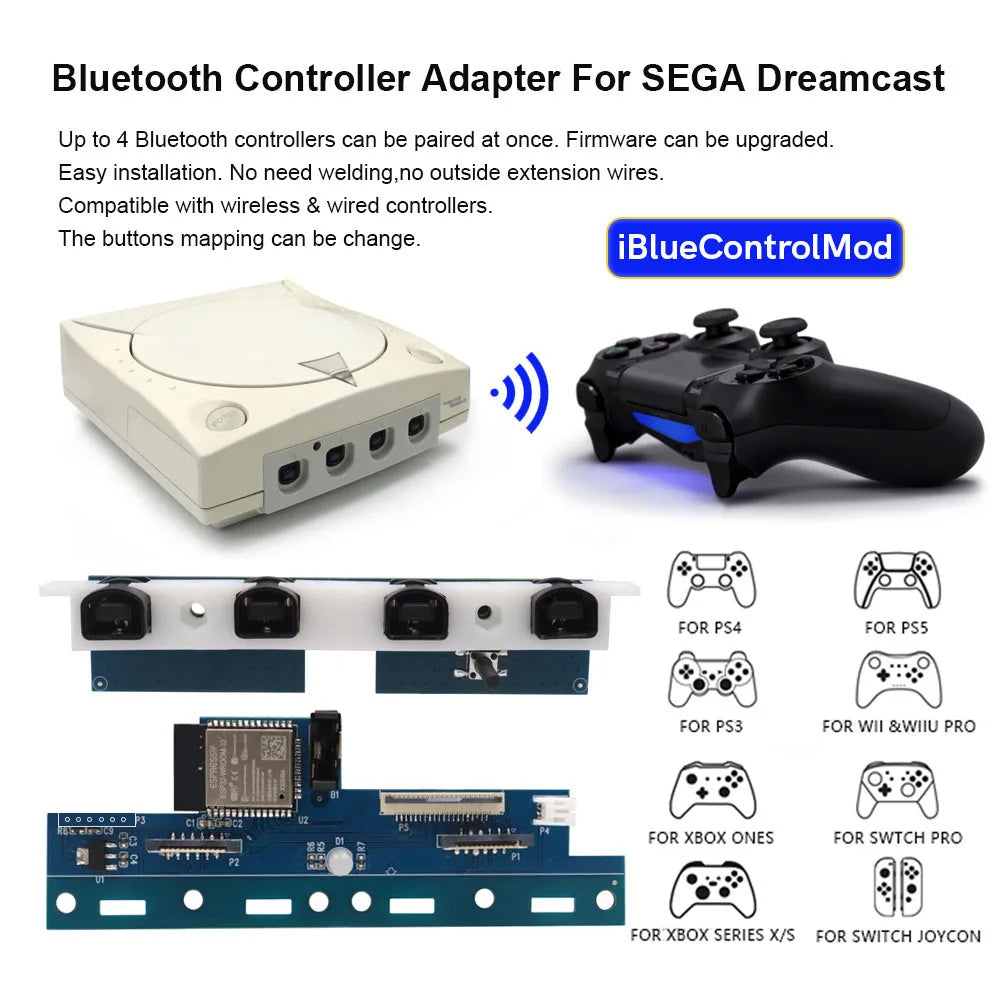 iBlueControlMod Dreamcast Internal Bluetooth Controller Adapter