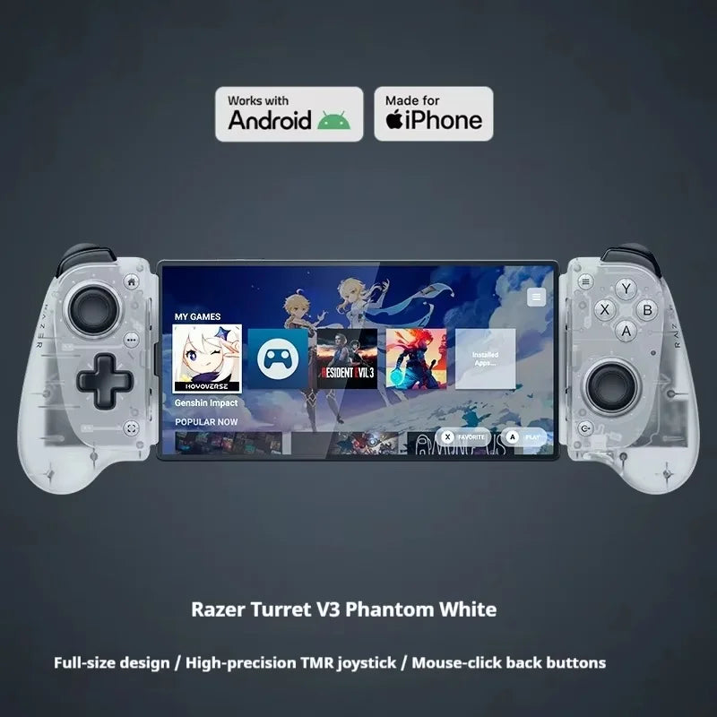 Razer Kishi V3 Phantom White Mobile Controller, TMR Sticks