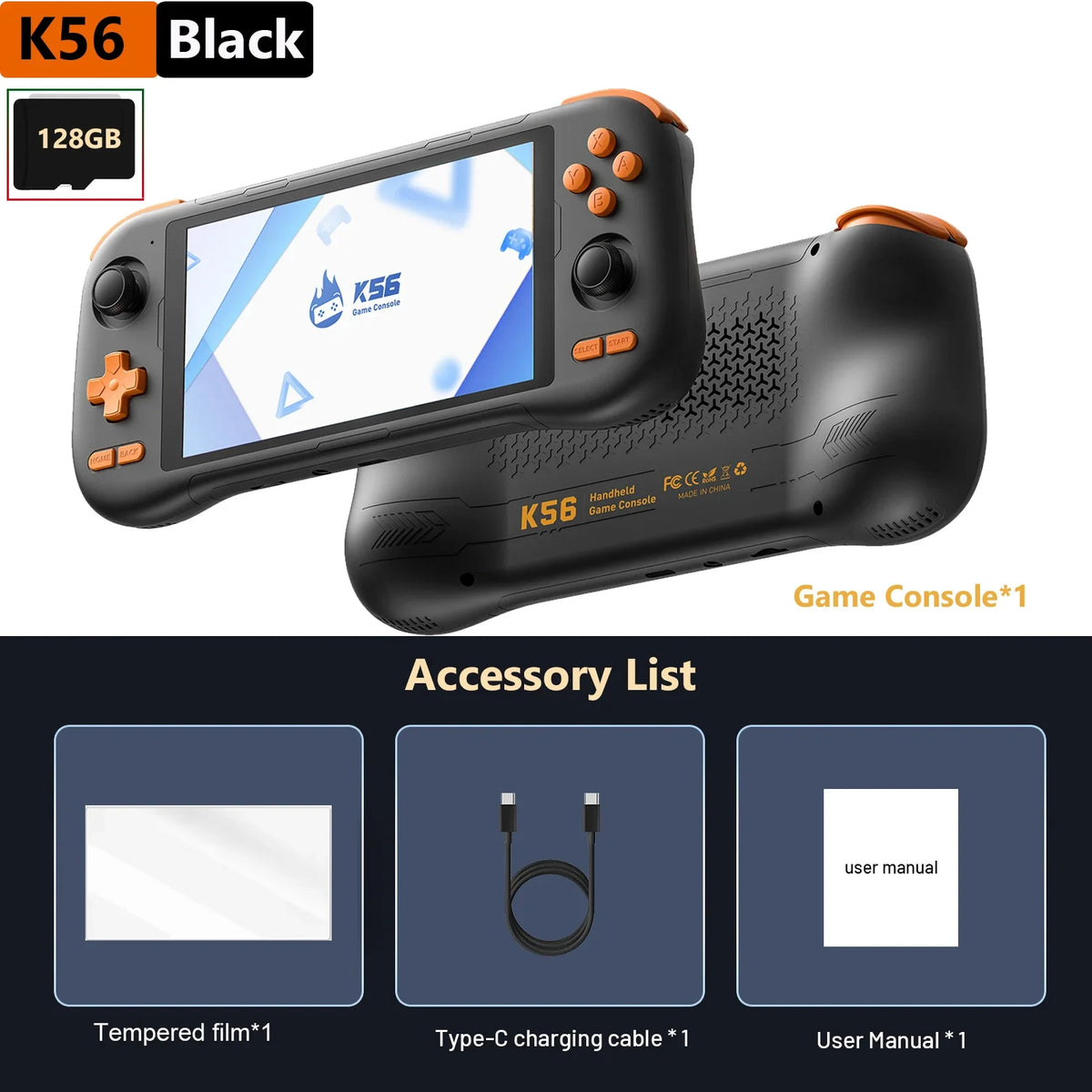 K56 Handheld Game Console 5.5-Inch Touch Screen Android 14 128G