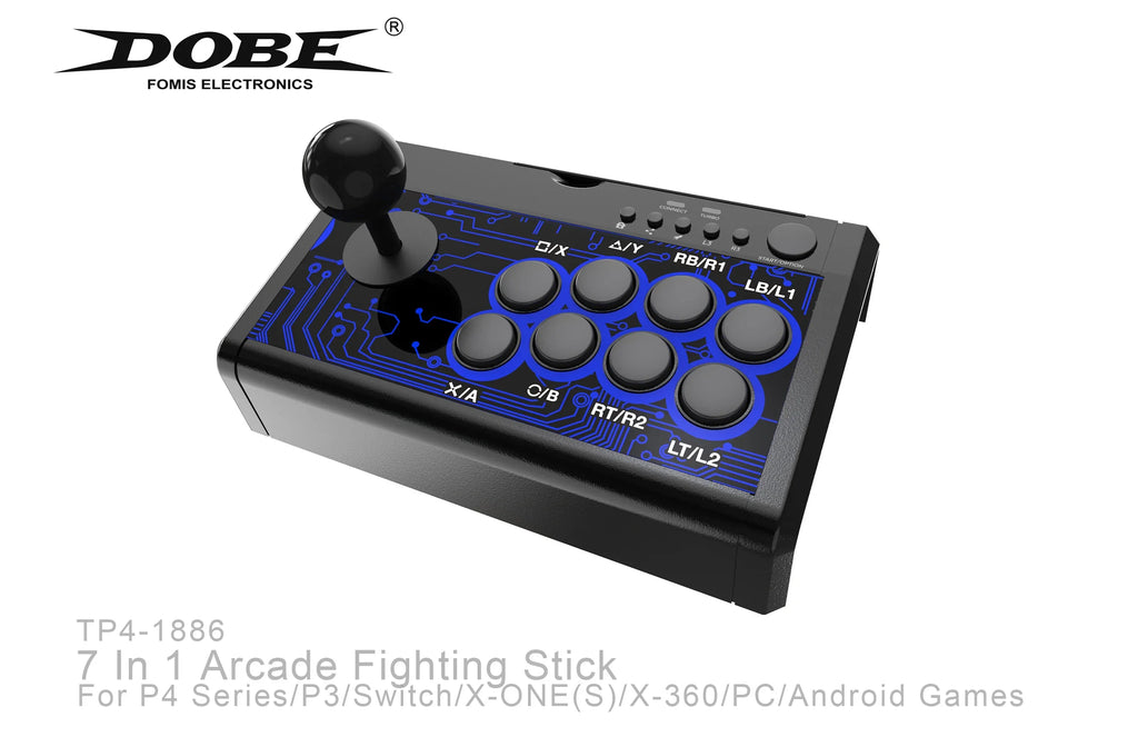 DOBE 7 in 1 USB Arcade Fight Stick for PS3, PS4, Xbox One, PC