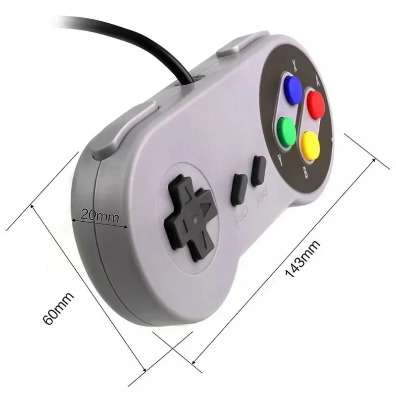 Replacement Wired Gamepad for SNES 16 Bit Video Game Console