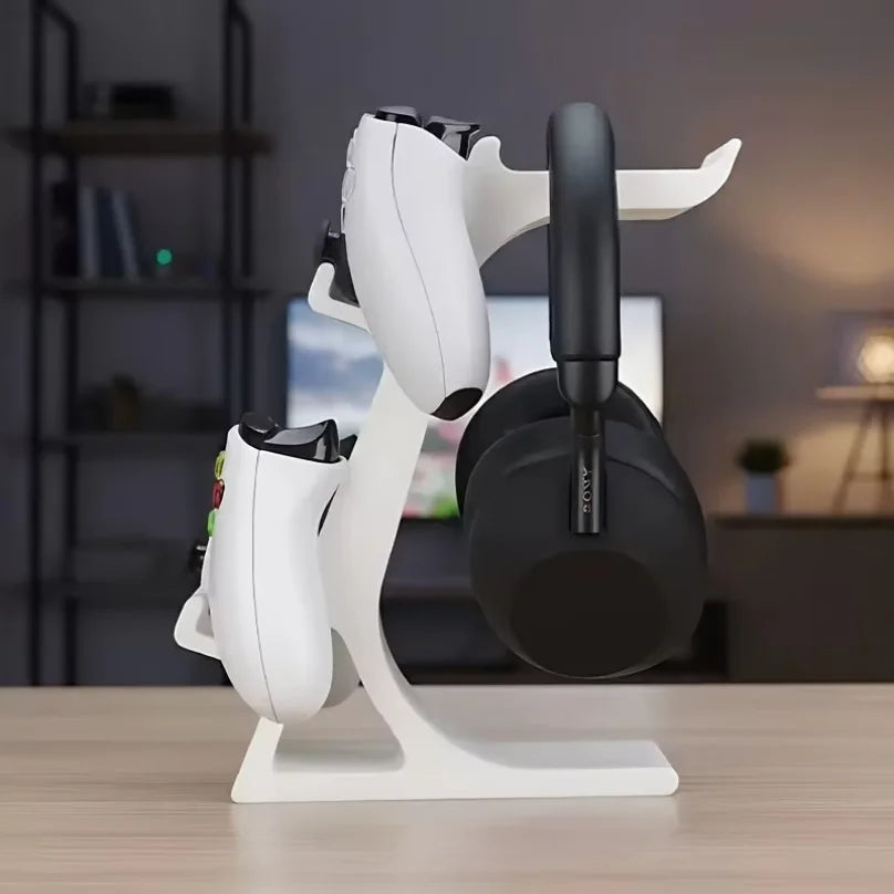 Dual Gamepad and Headphone Stand for Xbox PS5 Switch