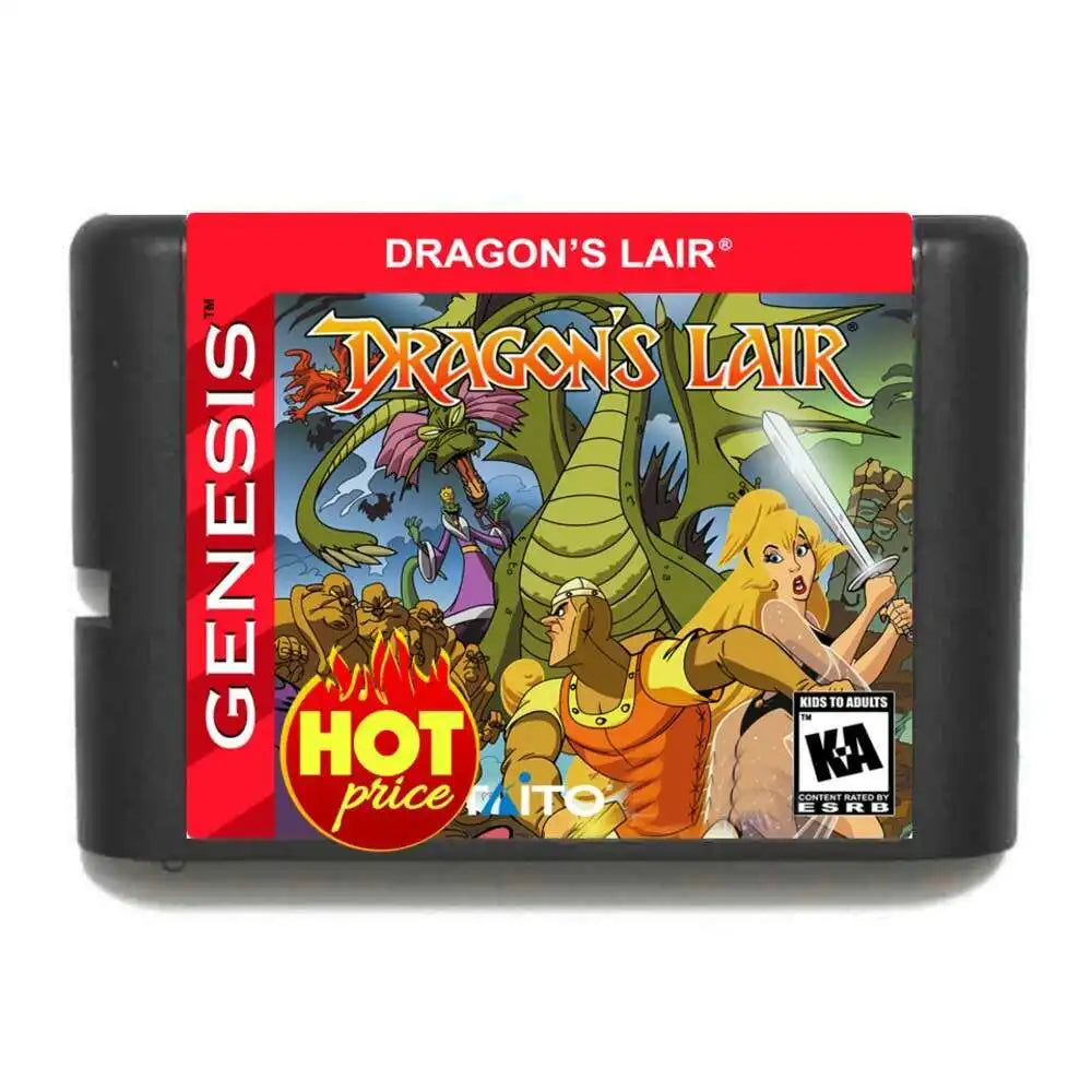 Dragons Lair 16 Bit Reproduction Cart for Sega Genesis Mega Drive