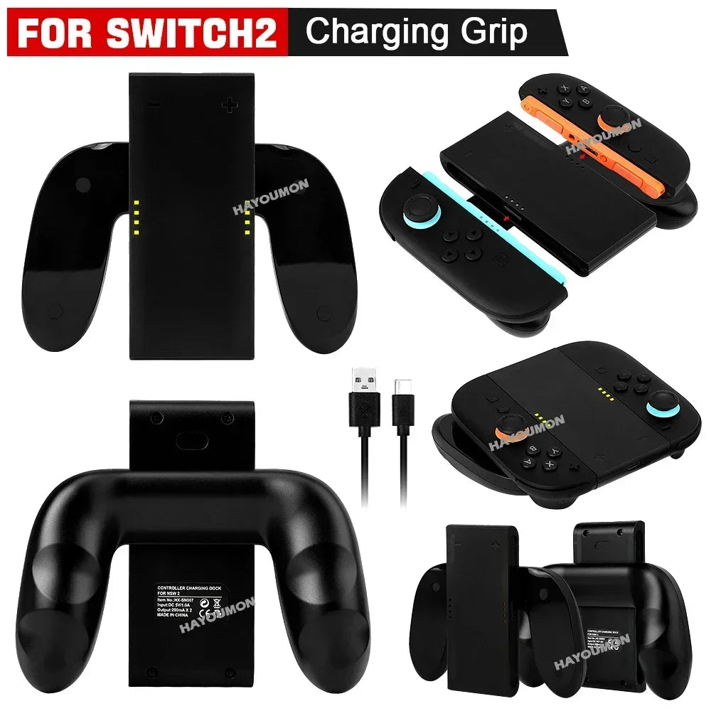 Grip Bracket for Nintendo Switch 2 Joy-Con, Charging Option