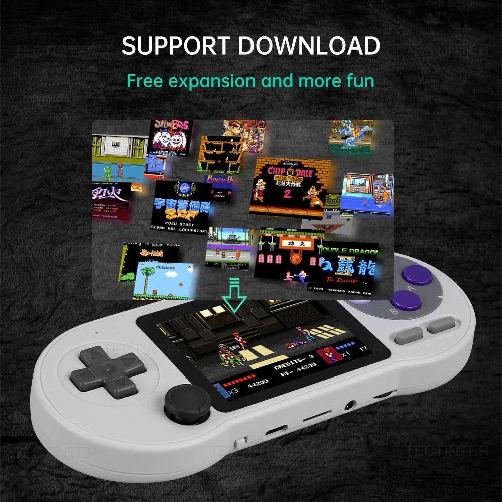 SF2000 3 inch IPS Screen Handheld Game Console Mini Portable Game Player Built-in 8000+ Games Retro Game Console AV Output