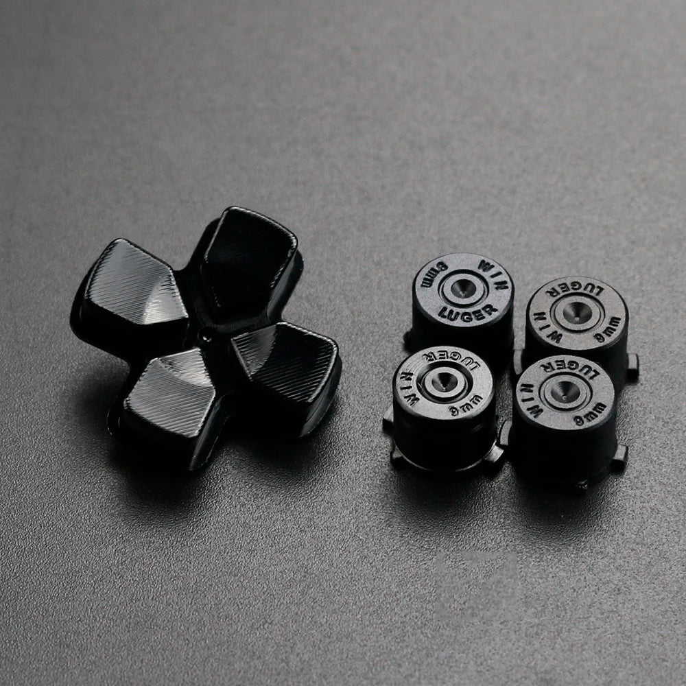 PS4 Thumb Grip Metal Thumb Grips Aluminum Replacement ABXY Bullet Buttons Thumbsticks Chrome D-pad for PS4 SLIM PRO Controller
