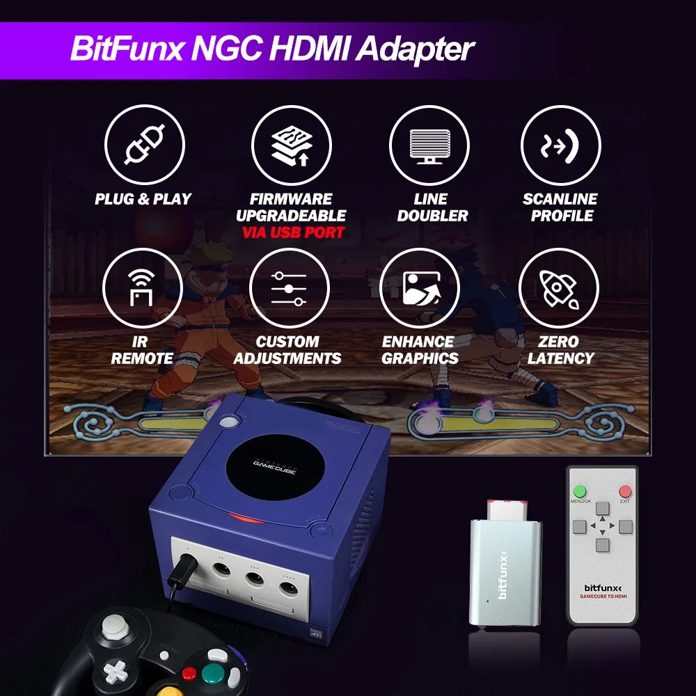 Bitfunx GameCube HDMI Adapter, Digital AV to HDMI GC2HDMI