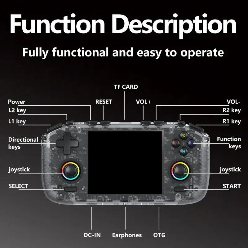 RK35H Handheld Game Console 3.5-Inch IPS Linux, 30000 Games